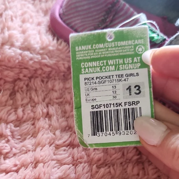 🔥 NWT Sanuk🔥Pink and Gray Slippers Cozy Slip-On Comfort - Picture 3 of 8